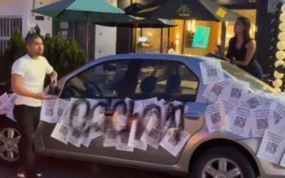 Escena de celos se vuelve viral: mujer empapela y raya el carro de su pareja con la palabra “cachón”