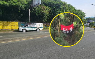 Retiran bandera del ELN en la Autopista Norte: autoridades activaron protocolo de seguridad