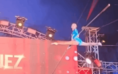 Trapecista del Circo Hermanos Gasca sufre aparatosa caída y sale ilesa