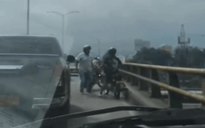Caso de intolerancia entre motociclistas en el puente cercano a Viva Envigado