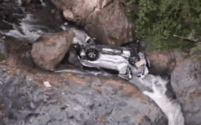 Accidente en la salida del túnel de La Quiebra, vía a Cisneros