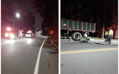 Motociclista chocó contra una volqueta estacionada en la vía Las Palmas