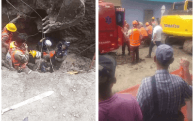 Bomberos rescataron a trabajador atrapado en una zanja