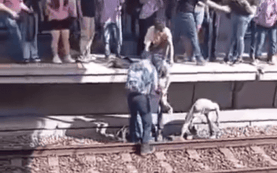 Persona se desmayó y cayó a los rieles del Metro de Medellín, pero fue auxiliada de inmediato