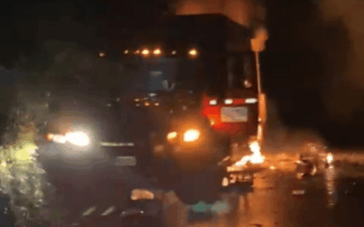 Camión de Coca-Cola se incendió por fallas mecánicas en el sector El Chuscal