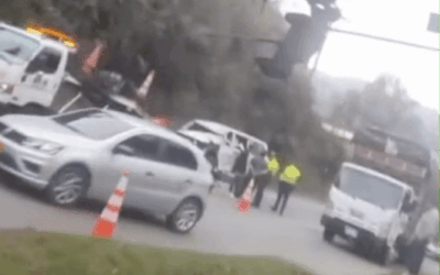 Accidente de tránsito en el Alto de la Virgen, Guarne, afecta la movilidad hacia Medellín