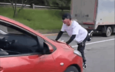 Maniobra temeraria en la Autopista Norte