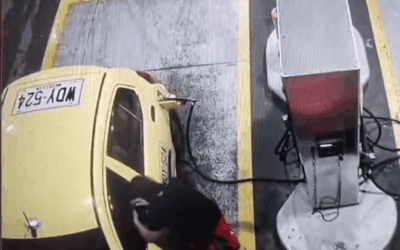 Denuncian a conductor de taxi que tanquea en estaciones y se va sin pagar