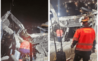 Colapso de local comercial en Manrique deja tres personas y dos caninos rescatados