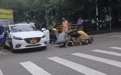 Accidente de tránsito dejó un motociclista lesionado en Campo Amor, Medellín