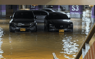 Fuertes lluvias provocan inundaciones en parqueaderos y zonas comunes