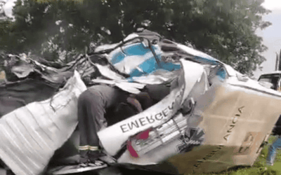 Ambulancia se accidentó en la vía Cisneros-Puerto Berrío: cuatro personas resultaron lesionadas