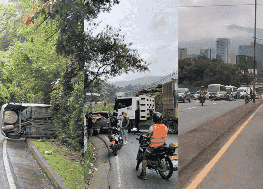 Múltiples accidentes de tránsito afectan la movilidad en el Valle de Aburrá y Oriente antioqueño